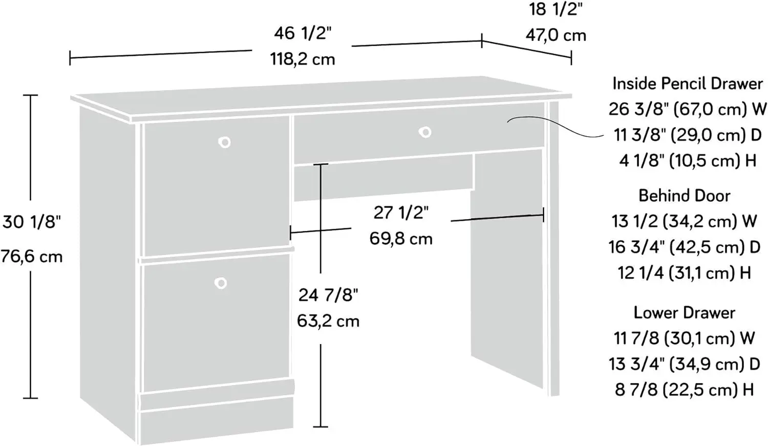 Description Picture 2 of itemComputer Desk, Brushed Maple finish