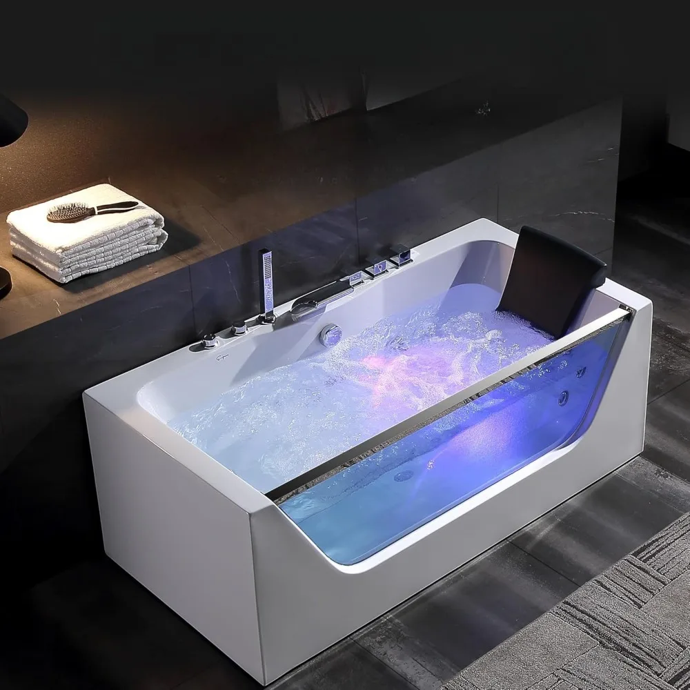 Family whirlpool tub, Jet tub, 11 nozzles, hydromassage, home freestanding bathtub, comfortable feeling 5