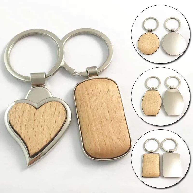 Wholesale 100Pcs Blank Tag ID Name Rectangular Wooden Keychain Engraved Diy  Wood Chips Simple Key Tags Handmade Accessories Key - AliExpress