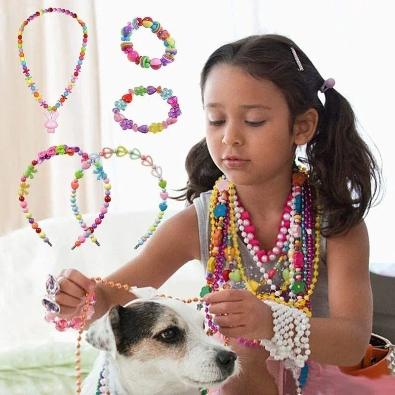 Girls DIY Bead Set Jewelry Making Kit for Kids Girl Pearl Beads for Bracelets Rings Necklaces Creativity Kits Art Craft - 4