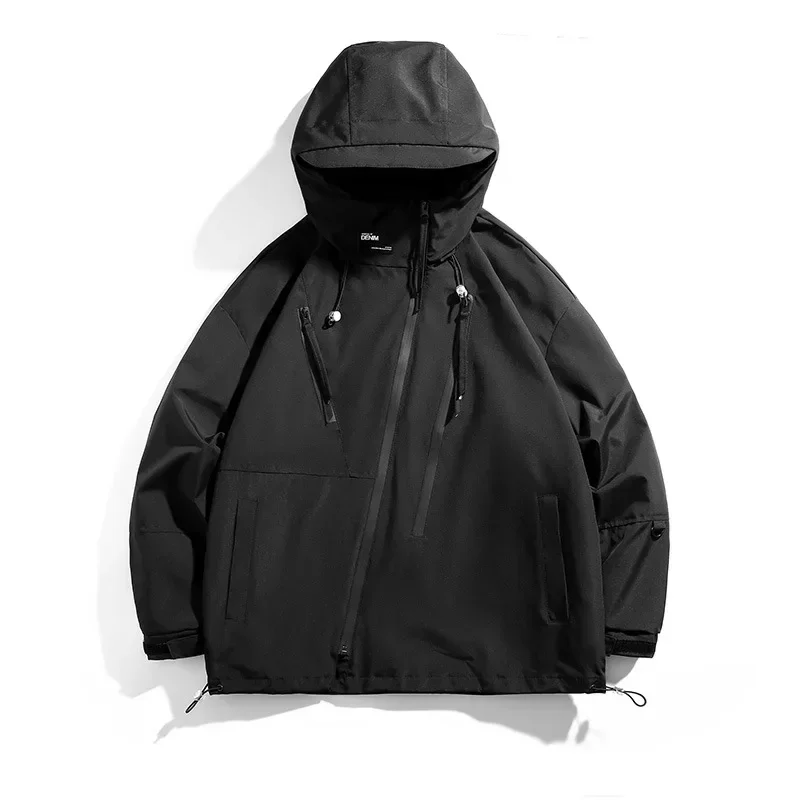 남녀공용 사이클링 재킷, 야외 방풍 후드, 용수철 가을 의류, 루즈한 통기성 얇은 라이딩 오버코트, 2024 신상