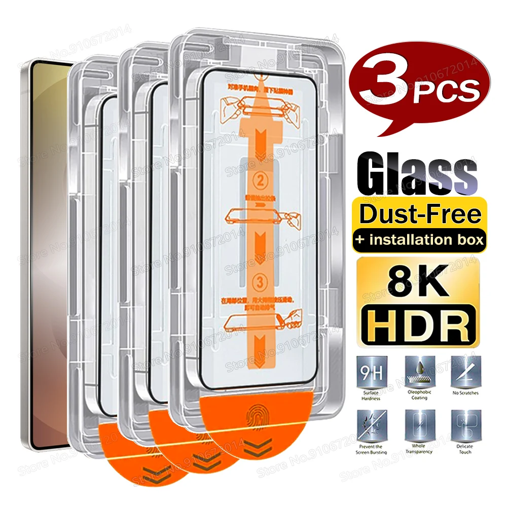 3-Pack Dust-Free Oleophobic Coated Tempered Glass Screen Protectors