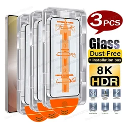 3 - Pack Dust - Free Oleophobic Coated Tempered Glass Screen Protectors - Galaxy S26 (With Black Border)
