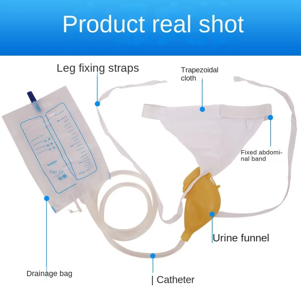 Description Picture 5 of itemPortable Reuseable Urinal Bag Collector Health Care For Elderly Men Women Pee Holder 1000ml Patient Pee Tool