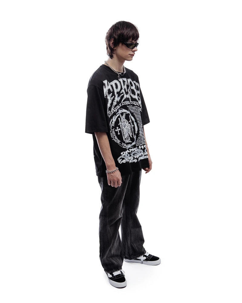 Hip Hop Streetwear Men Tshirt Oversize Short Sleeve Sober 2 Graphic Print Y2k Tops Tee Harajuku Gothic Aesthetic Clothing Cotton