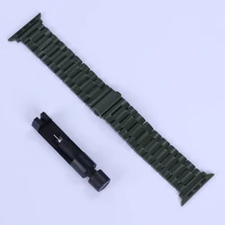 Elegant Stainless Steel Metal Strap - 38mm 40mm 41mm (Army Green)