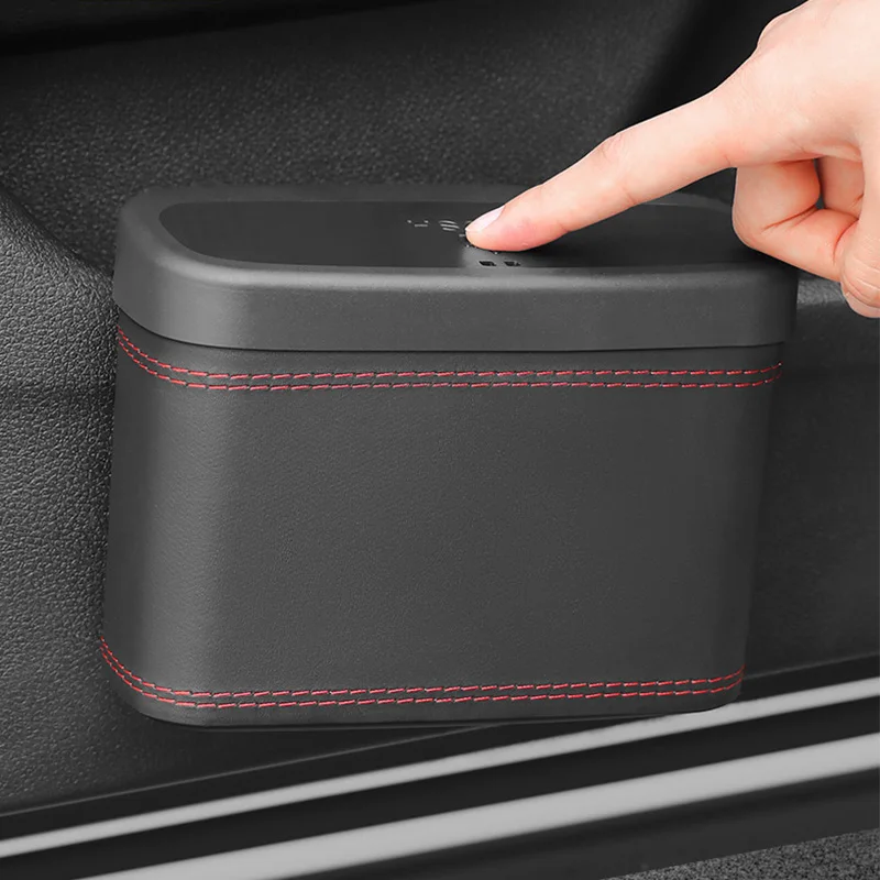Pressing Type Automatic Lid Opening Car Trash Bin Vehicle Garbage Dust Case Storage Boxes Auto Interior Accessories Trash Can