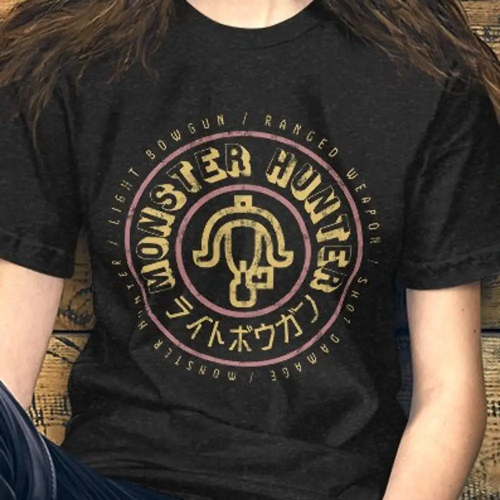 Monster Hunter Light Bowgun T Shirt World Rise Iceborne Sunbreak Generations Arma Gaming Fan Art Gamer Geek