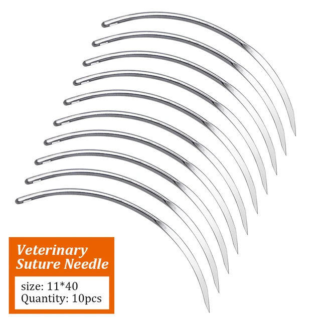 10 Pcs Veterinary Suture Needle Surgical Needle Pig Cattle Sheep