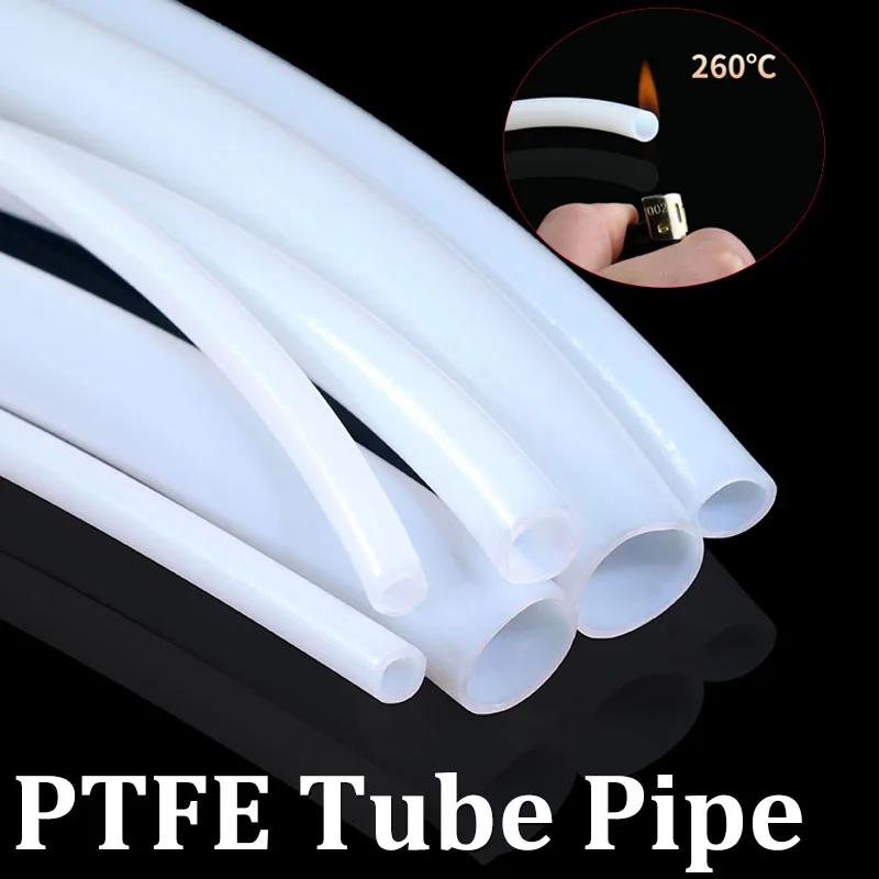 PTFE Tube Polytetrafluoroethylene Tubes Milky White ID0.8-13mm OD1.6-15mm  High-Temperature Acid-Base And Oil-Resistant Hose