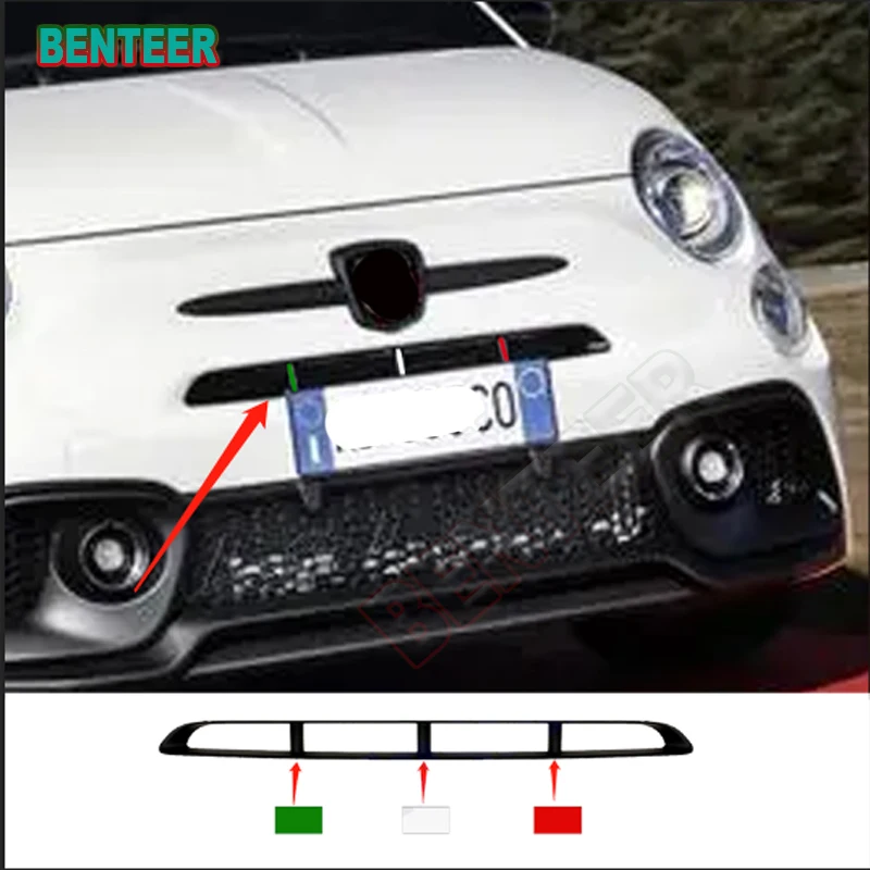 Italia Italiano Auto Griglia Anteriore Bandiera Italiana Adesivo In Vinile Per Fiat Abarth 500 595 695