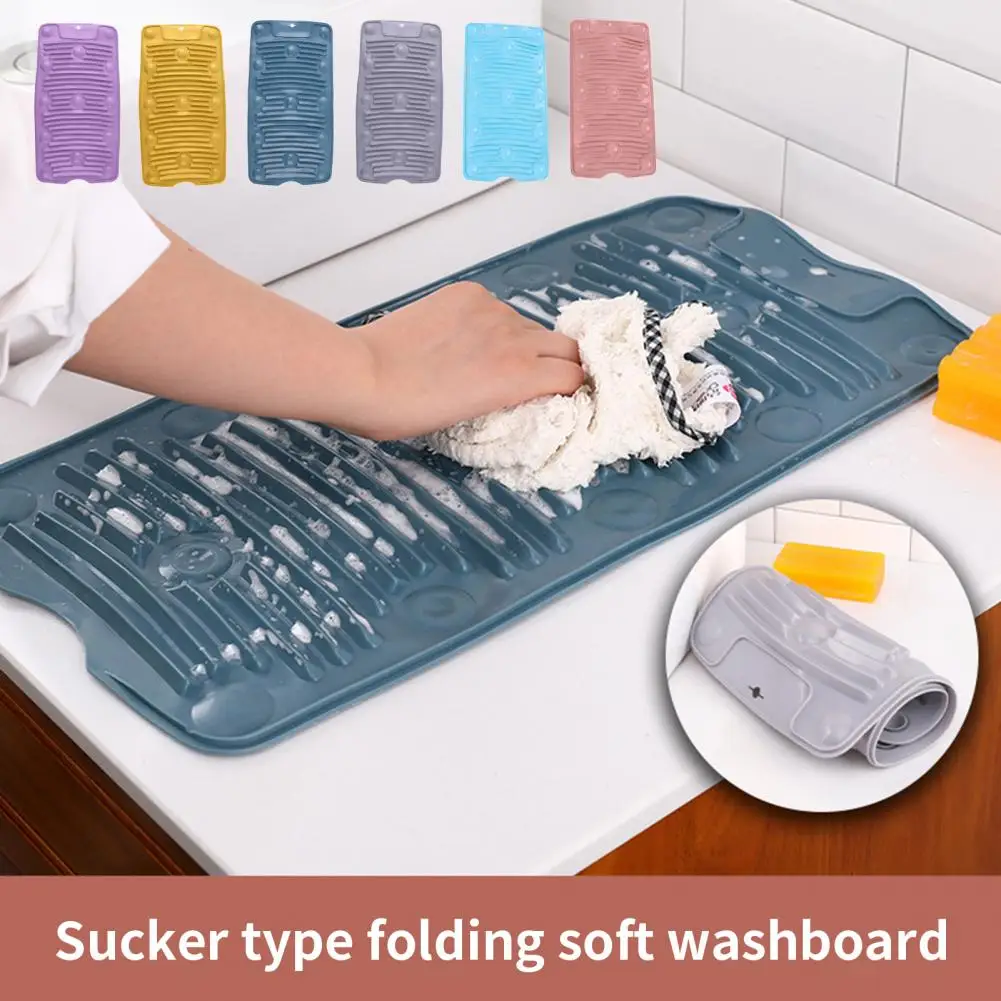Useful Clothing Wash Board Silicone Washing Board Hanging Design Dirt Remove Household Lazy Folding Washing Mat