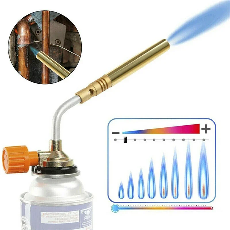 1pc Butane Burner Gun Soldering Heat Gun Welding Equipment Welding Gas Torch Flame Brazing Flamethrower for BBQ Outdoor