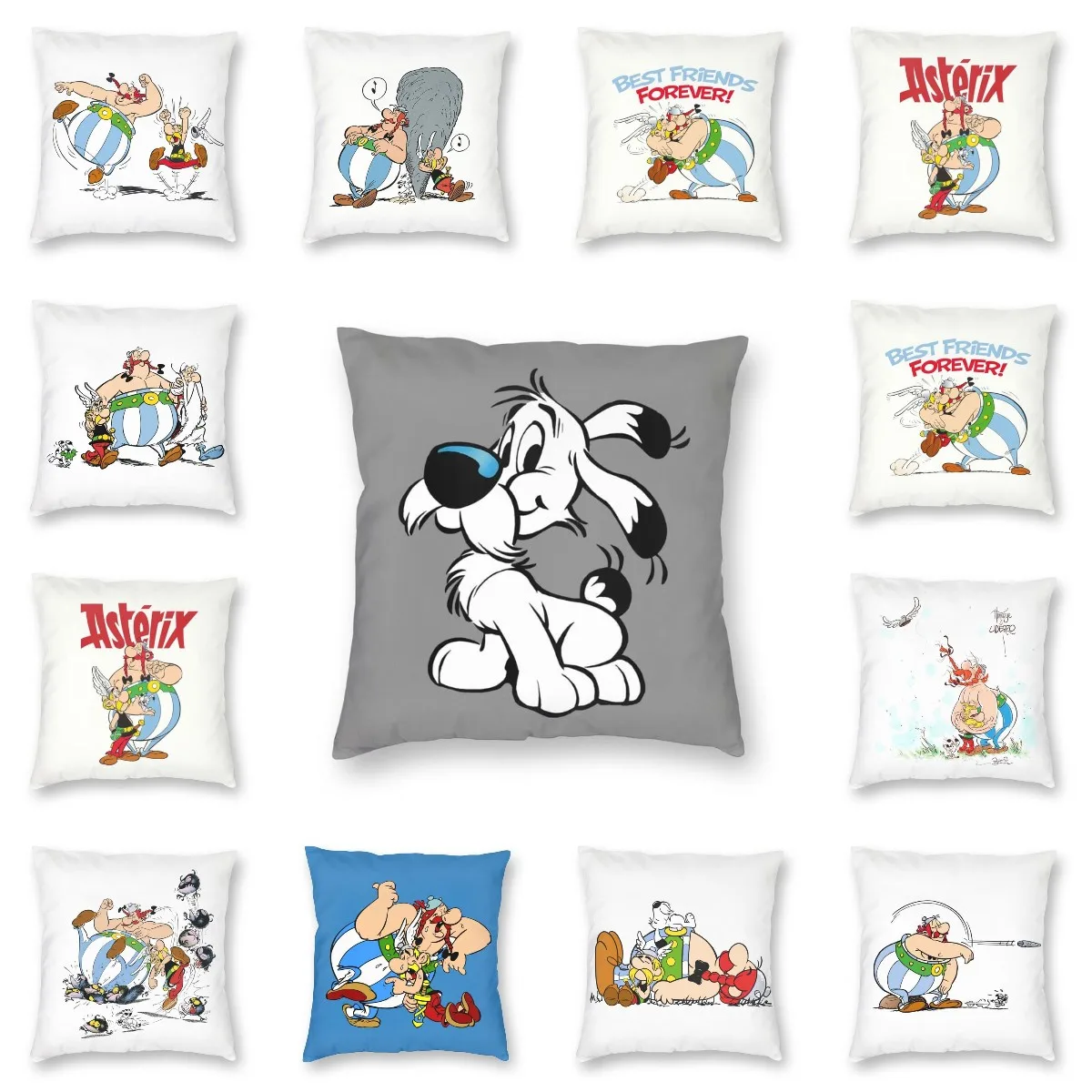 

Asterix And Obelix Dogmatix Cushion Cover Print Funny Cartoon Dog Idefix Throw Pillow Case For Car Sofa Chair Home Pillowcase