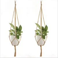 Hanging Plant Handmade Macrame Plant Hanger Flower Pot Planter Hanger Wall Decor Courtyard Garden Hanging Planter Hanging Basket 1