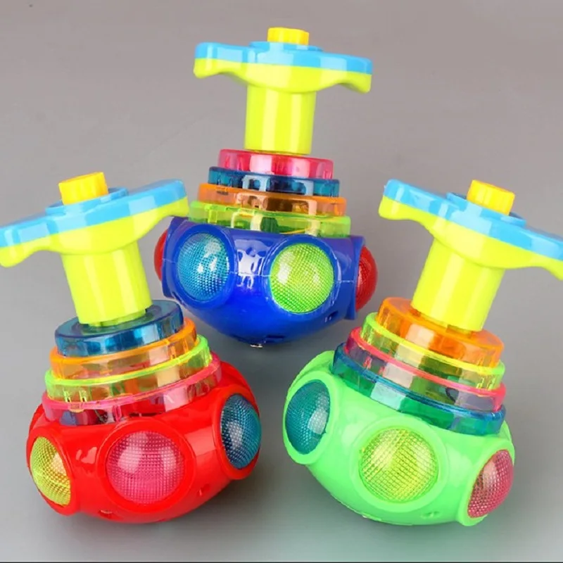 New Bagged round Luminous Toy Light Music Rotating Gyro Random Color One Pack