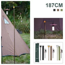 

Camping Lantern Stand Collapsible 74" Aluminum Alloy Camping Light Pole with Stake Dual Foldable Hanger Fishing Camping Hiking