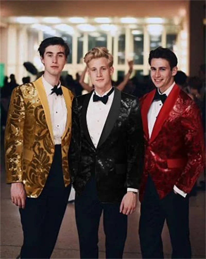 

Luxury Sequins Men Suit 1 Piece Blazer Groom Best Man Elegant Male Groom Business Work Wear Office Lady Jacket Coat Prom Wear