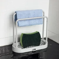 1PCS Detachable Kitchen Dishcloth Holder Rag Hanger Sink Sponge Holder Storage Rack Shelf For Bathroom Scrubber Brush Organizer 1