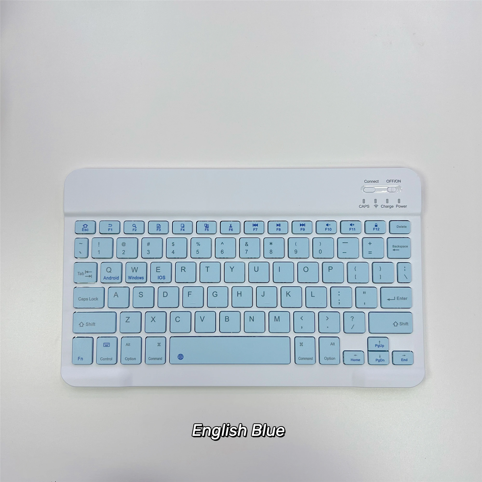 Slim Bluetooth-Compatible Wireless Keyboard Portable Mini Rechargeable Keyboard 78-Key for Apple iPad Tablet iOS Android Windows