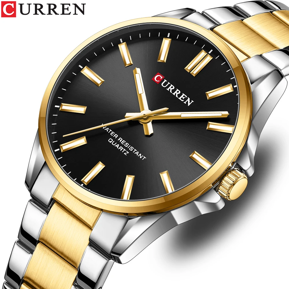 

CURREN New Men Watch Fashion Casual Stainless Steel Watches Simple Male Round Dial Quartz Wristwatches Clock Relogios Masculinos