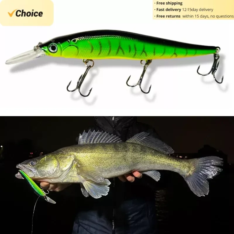 

TSUYOKI Wink 110SF Minnow Wobblers Slow Floating Jerkbaits for Pike and Bass, Megabass Vision Oneten 110 Artificial Lures 2024