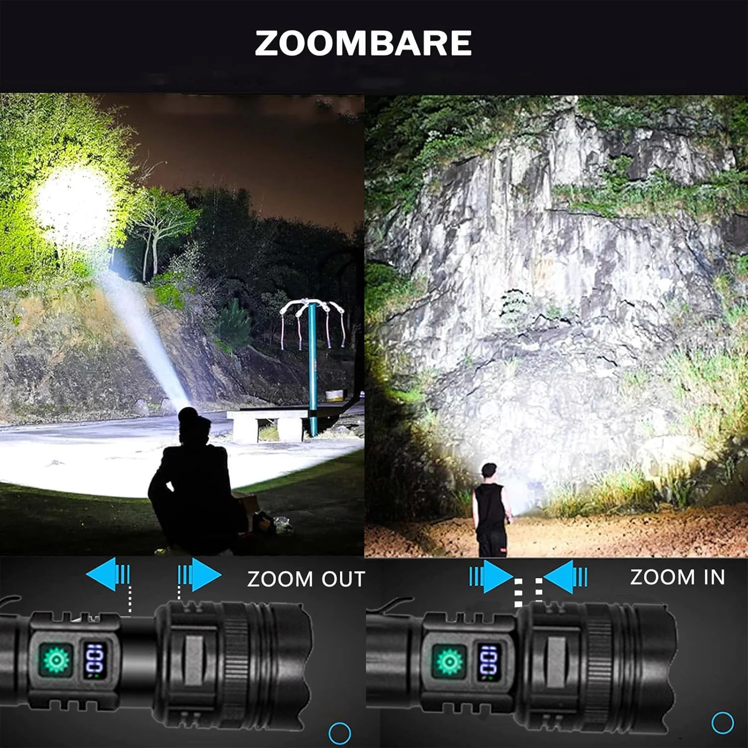 LED Flashlight Torch Lamp 1000000LM Rechargeable Portable Outdoor Emergency Camping