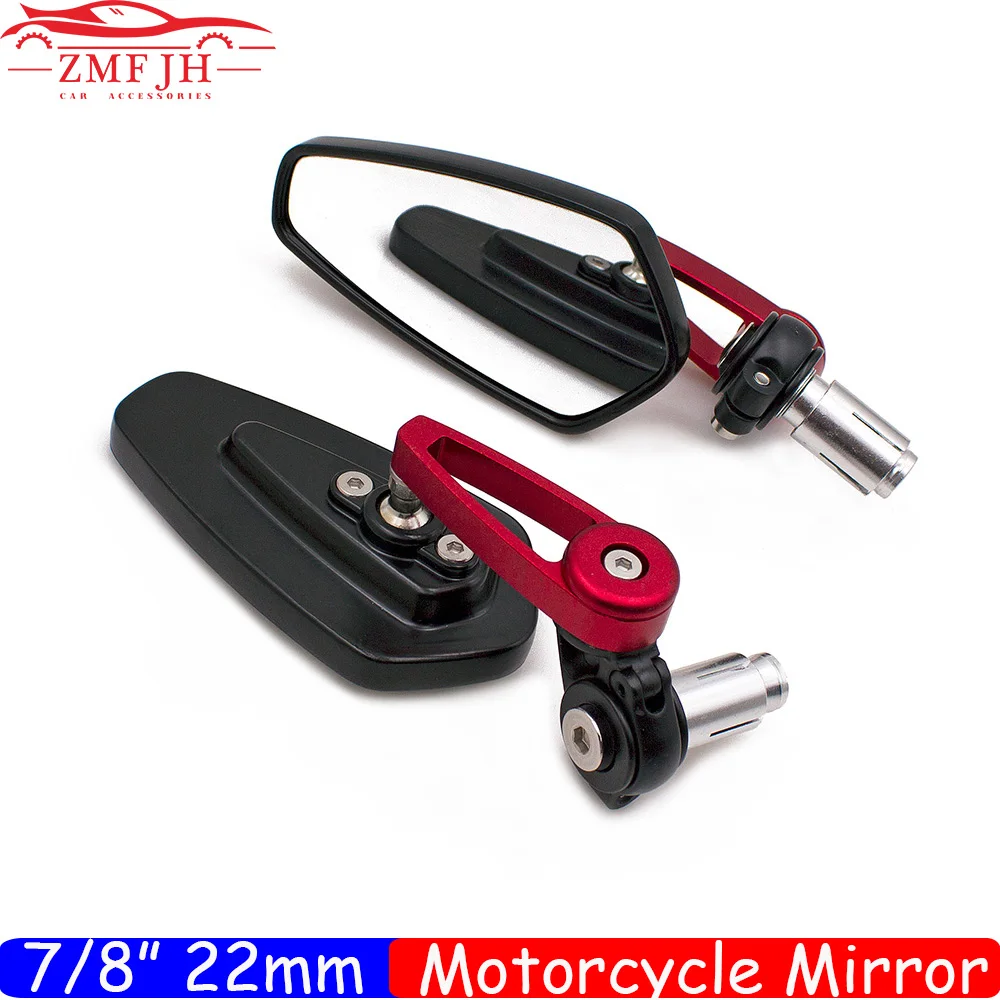 Specchietti Retrovisori Per Moto Universali E24 Omologati - Lenti Ampie 14x8 Cm, Con Filettature M10/M8 E Morsetti, Regolabili 360°