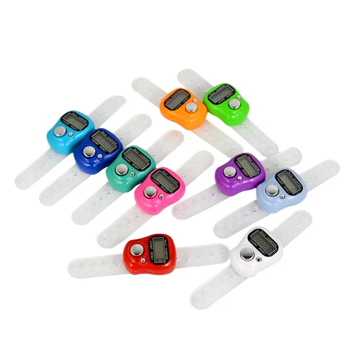 Sewing Counter Mini Digit LCD Digital Golf Finger Hand Ring Stitch Marker Row Tally Electronic Counter Clicker For Sewing Knitting Weave Tool