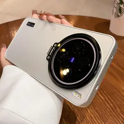 Luxury Anti - Drop Bumper Case with Lens Protection and Bracket - New Style for Vivo X200 Pro (Silver)