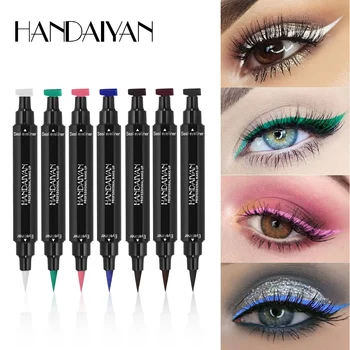 Colorful Triangle Dual-Ended Liquid Eyeliner Stamp Waterproof Sweat-Proof Quick Dry Eye Liner Makeup Seal Tool for Eye Cosmetics 1