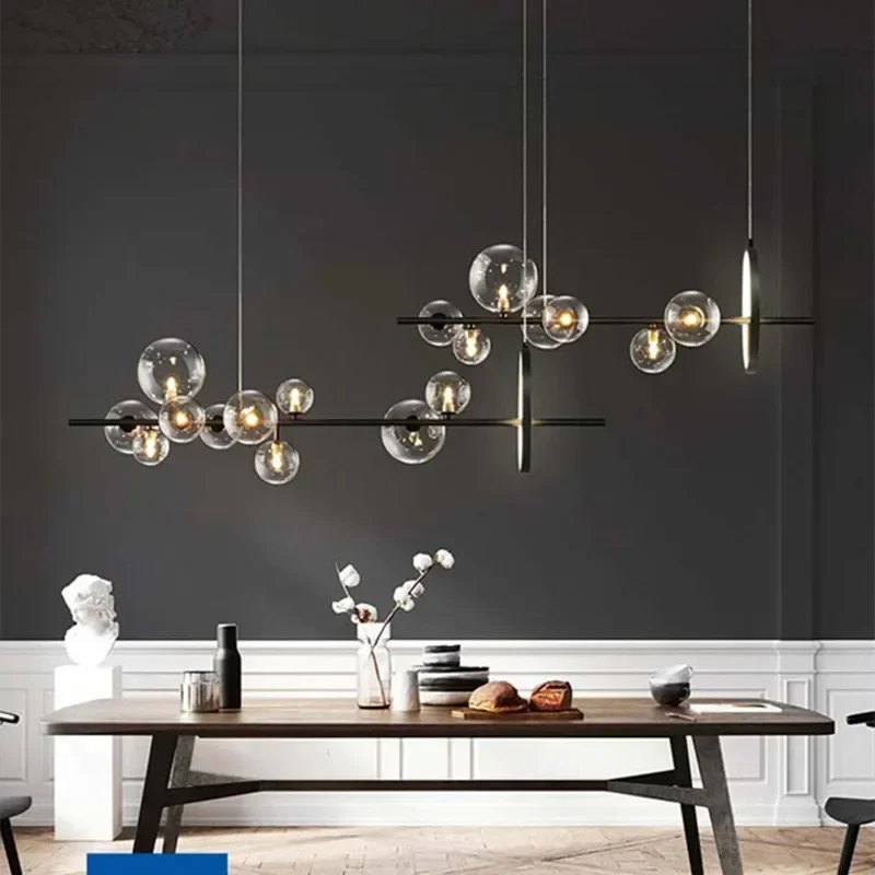 Modern Glass Ball Led Pendant Light for Living and Dining Room Kitchen Coffee Tables Bedroom Chandelier Home Decor Light Fixture 3