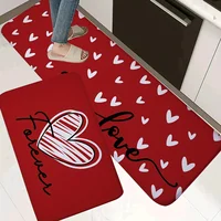 Romantic Heart Pattern Area Carpet for Bedroom Living Room Hallway Valentine's Day Kitchen Mat Non-slip Floor Mats Area Rug 2