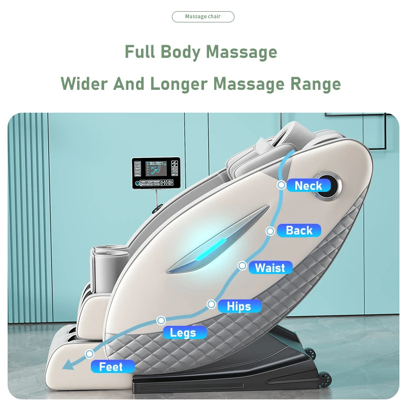 Aiveisi Low Price Fully Automatic HiFi Bluetooth Heating Zero Gravity Massage Chair with Russian Control Screen Jade Roller