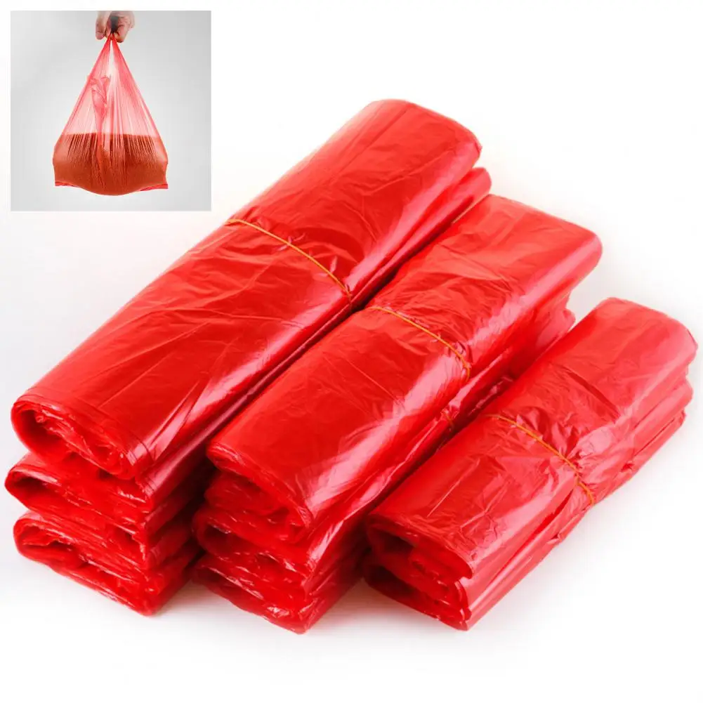 100Pcs 18/22/24/26/28/32/36/40cm Grocery Shopping Bags Large Strong Load-bearing Disposable Garbage Bags With Reinforced Handles