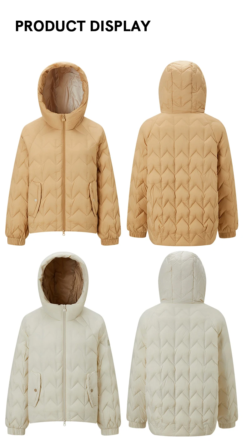 Chericom Korean Fashion Hooded Women's Autumn Winter Down Jacket Light Plaid Casual Versatile Solid Color Puffer Coats 299059