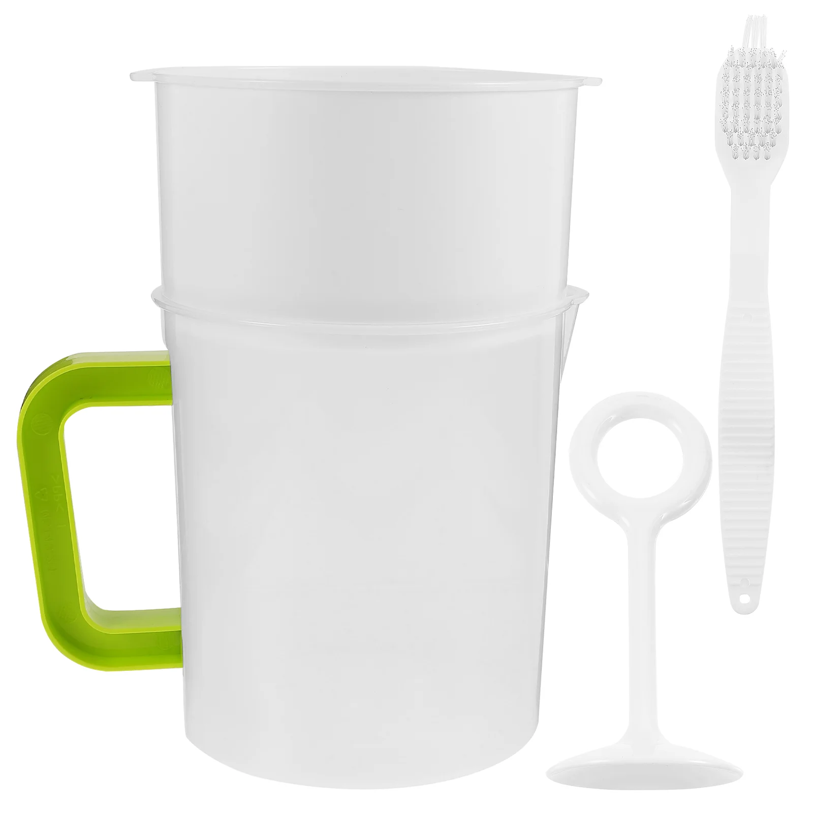 1 set Soy Milk Filtering Cup Set Fine Mesh Strainer Food Sieve Juicer Yogurt Maker Tea Separator Plastic Colander Large Capacity