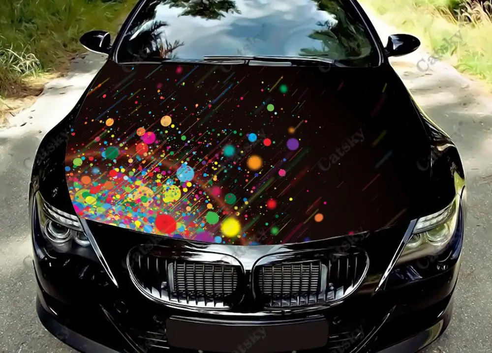 

Брызговая краска, автомобильная наклейка, виниловая пленка на капот, виниловая пленка, наклейки на крышку двигателя, универсальная защитная пленка на капот автомобиля