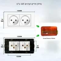 Melery สีขาวอิสราเอลมาตรฐาน USB TypeC Fast CHARGING Wall SOCKET SWITCH สารหน่วงไฟ SC31 แผง 145 มม.ทีวี Tel CAT5 CAT6 2