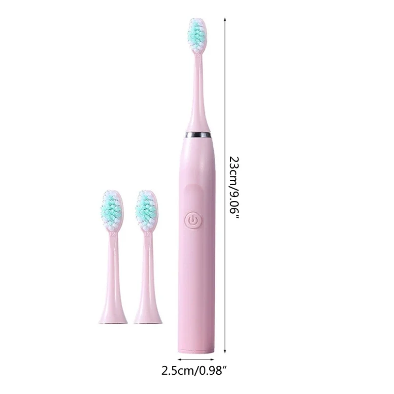 Electric Toothbrush Ultrasonic Electric Toothbrush 5 Modes AA Battery Powered 3 Brush Heads 19800 Vibrations Per