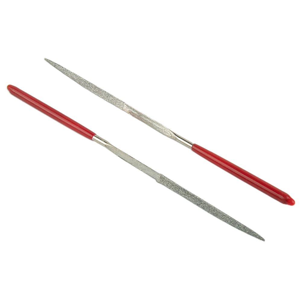 

Wood Metal Plastic Files Hand Tools Nonslip Plastic Silver + Red Triangular High Quality Material