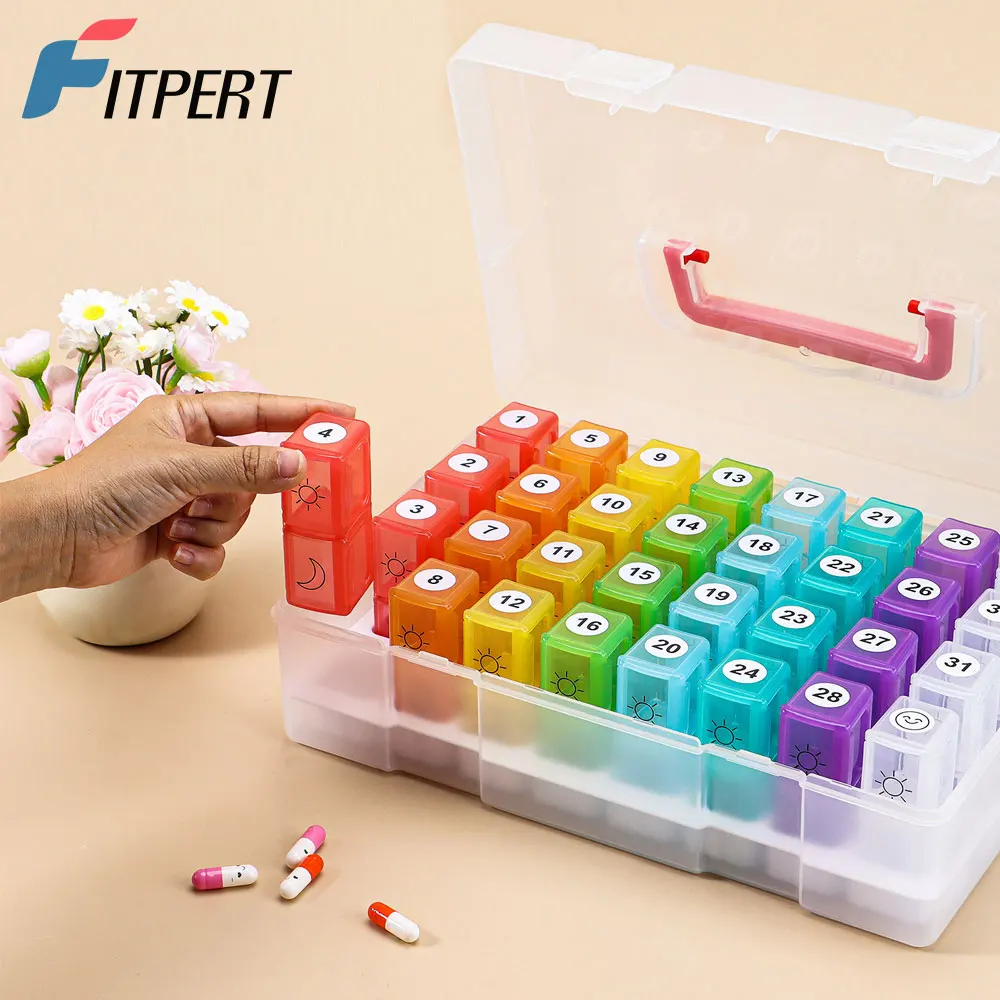 Deluxe 30-Day Medication and Supplement Organizer with Travel Case