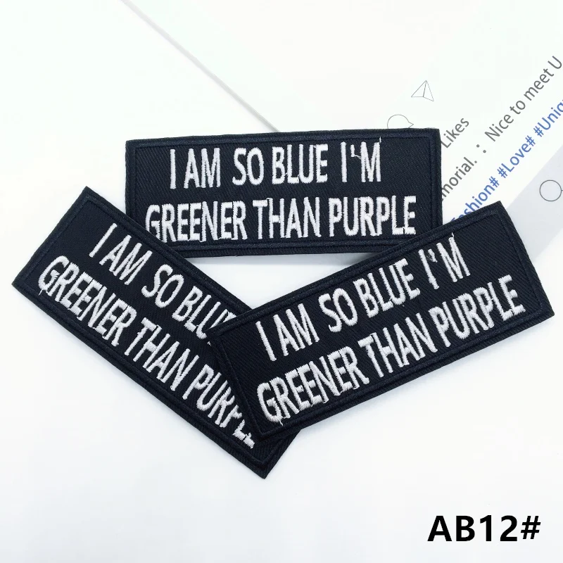 3 teile/los Buchstaben Gestickte Patches für Kleidung Eisen auf Patches Text DIY Applikationen für Kleidung Jacke Streifen Slogan Aufkleber – Detail 19