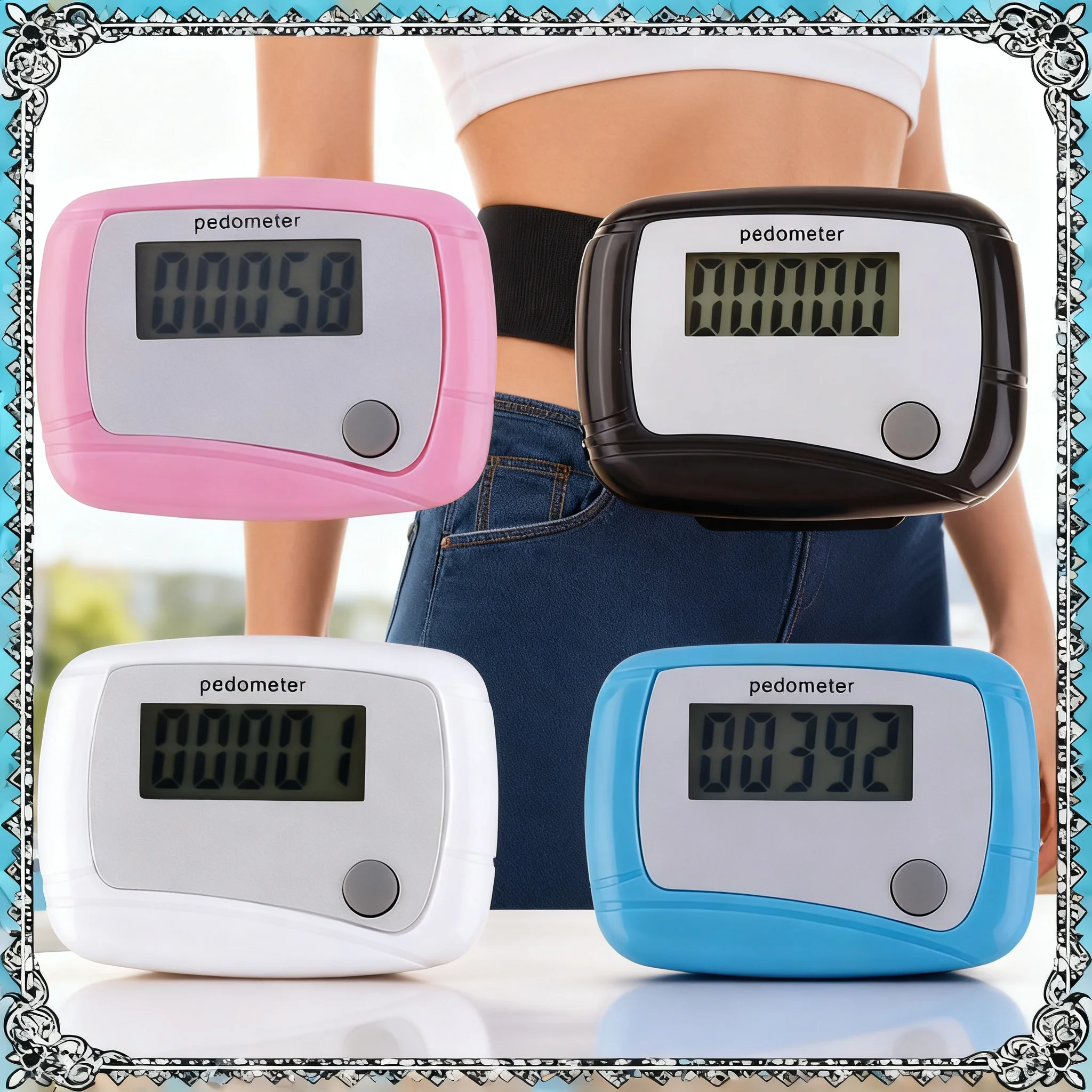 Portable Digital LCD Pedometer with Clip for Walking and Running - Steps Counter for Sports and Fitness