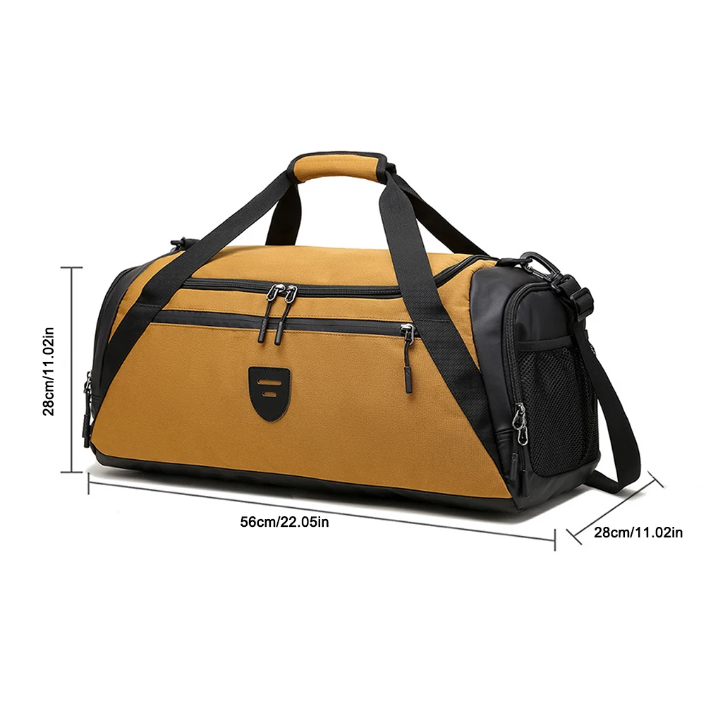 Large Sports Gym Bag Duffel Bag with Shoe Compartment - Brown