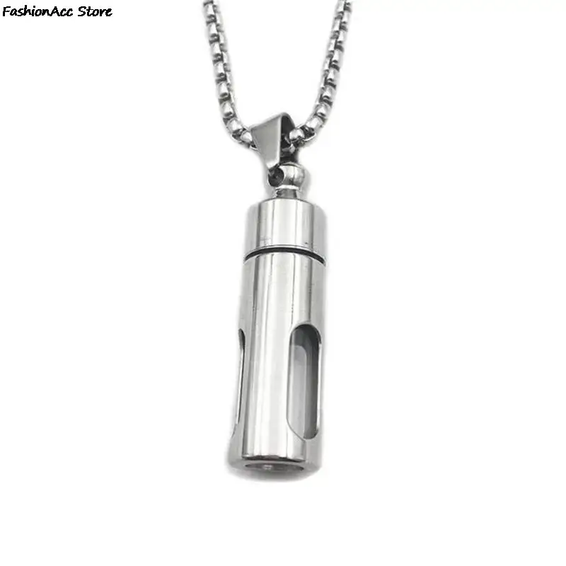 Commemorative ashes pendant necklace Openable titanium Vial Necklace Women Pendant Memorial Ash Bottle Cremation Pet Urn Jewelry