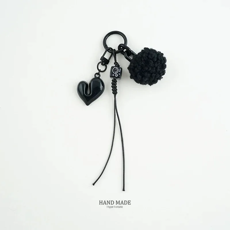 Plush Ball Pendant Lightweight Keyring Jewelry Car Keychain Acrylic Charm Keychain For Handbag Accessory Backpack Decoration