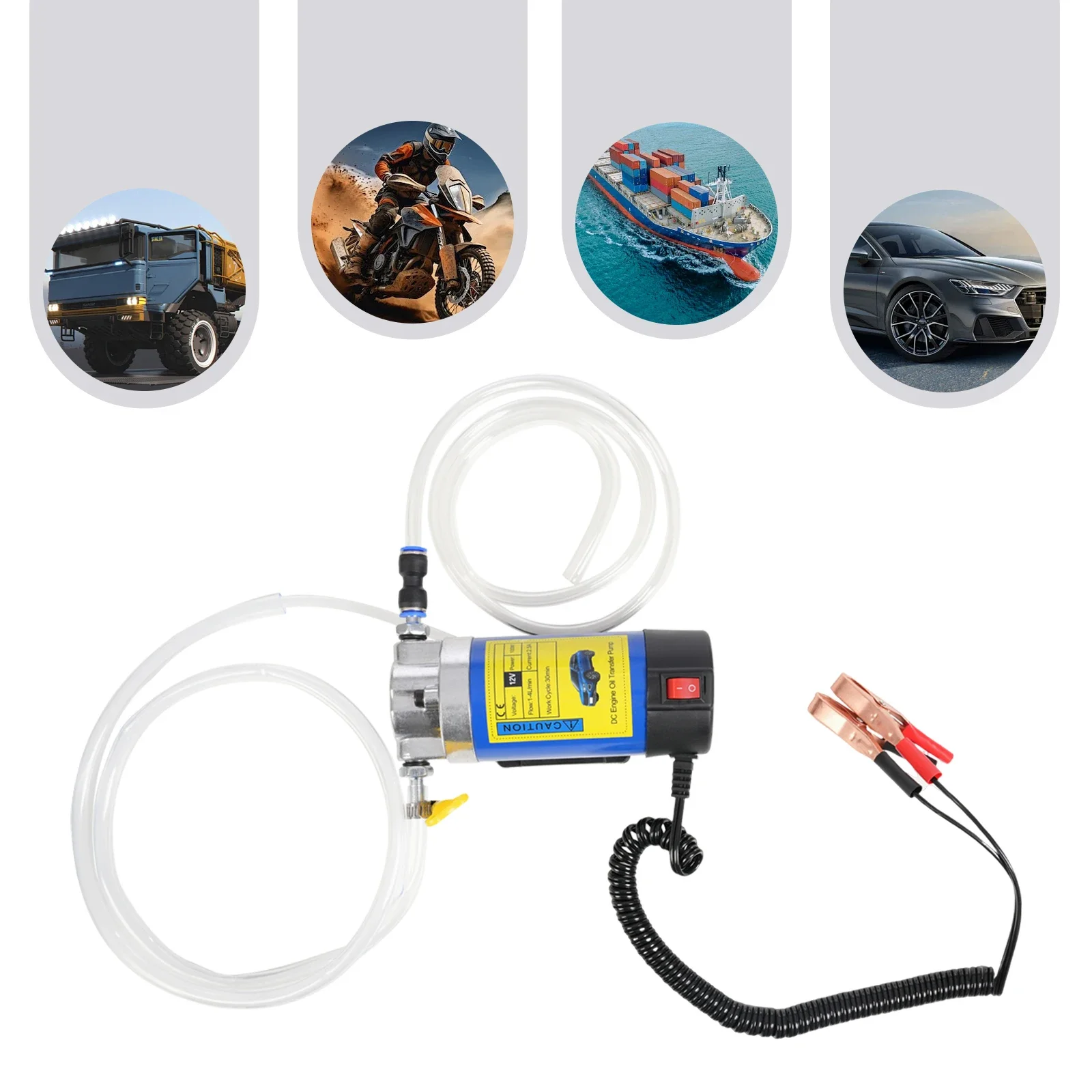 12V Portable Gear Oil Extractor Pump PE and PVC Freestanding Engine Oil Transfer Pump