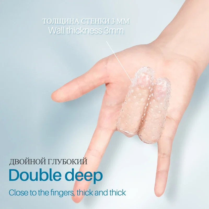 2Pcs Finger Reusable Condoms Sex Toys For Women Clitoris Stimulator Penis Sleeve Condom Vaginal Anal Masturbation Toy For Adult