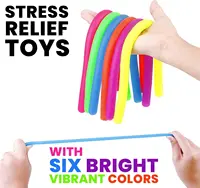 6 Pack Stretchy String Fidgets Sensory Toys Resistance Squeeze Strengthen Arms Noodle Stress Reliever Toys for Kids Adults 1